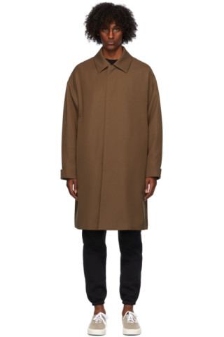 Brown Wool Trench Coat by Fear of God Ermenegildo Zegna on Sale