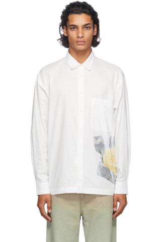 Jacquemus: White Butter Print 'La Chemise Baou' Shirt | SSENSE UK