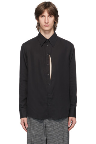 Carlota Barrera: Black Lyocell Shirt | SSENSE