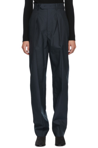 Navy Seersucker Tacoma Trousers by 