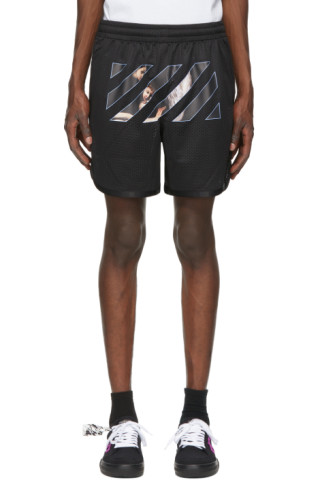 Off-White: Black Caravaggio Angel Shorts | SSENSE