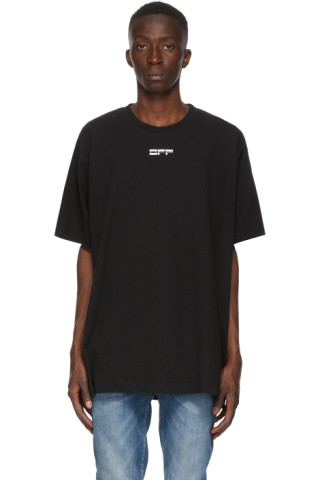 Off-White: Black Masked Face T-Shirt | SSENSE