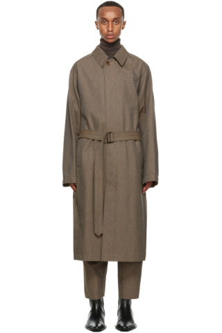 LEMAIRE: Brown Wool Military Trench Coat | SSENSE