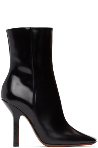 VETEMENTS: Black Boomerang High Heel Ankle Boots | SSENSE