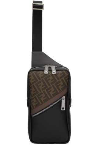 Fendi: Black & Brown 'Forever Fendi' Messenger Bag | SSENSE