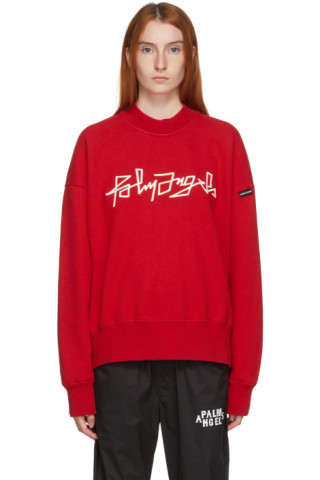 Palm Angels: Red Desert Logo Sweatshirt | SSENSE