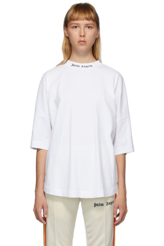Palm Angels: White Classic Logo T-Shirt | SSENSE