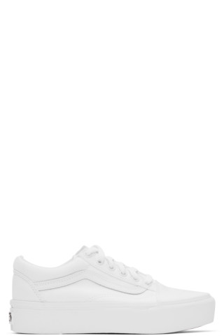 vans old skool platform white leather