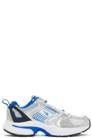 Reebok Classics: White & Blue Premier Sneakers | SSENSE