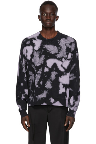 CMMN SWDN: Black & Purple Bleached Trek Sweater | SSENSE