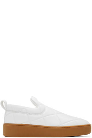 Bottega Veneta Quilted Slip On Shoes in White for Men