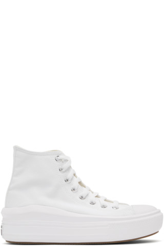 all white platform converse