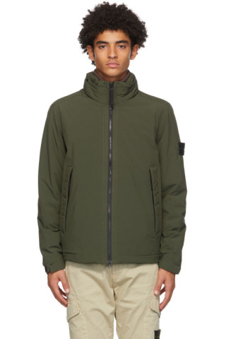 Greenstone Island Soft Shell R Stone Island: Green Soft Shell-R Jacket | SSENSE