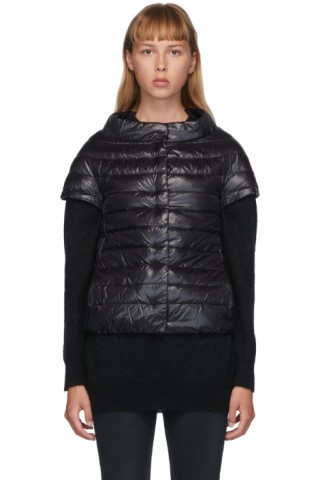 Herno: Black Down Emilia Cap Sleeve Jacket | SSENSE