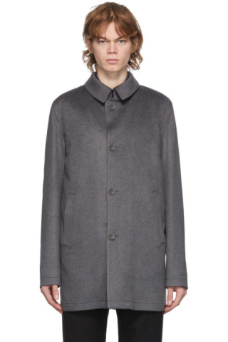 Herno: Grey Cashmere Topper Jacket | SSENSE