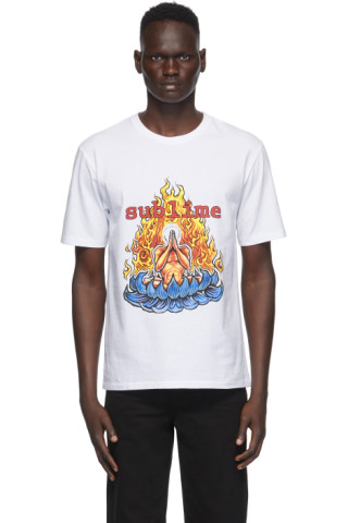 WACKO MARIA: White Sublime Edition Washed Heavy Weight T-Shirt | SSENSE