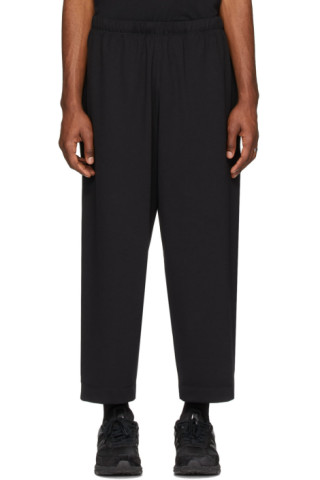 N.Hoolywood: Black Open Leg Lounge Pants | SSENSE Canada