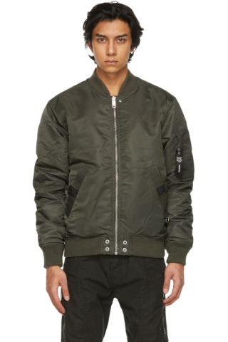 Reversible Khaki J-Ross Bomber Jacket by Diesel on Sale