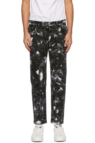 Dolce & Gabbana: Black Paint Splatter Jeans | SSENSE