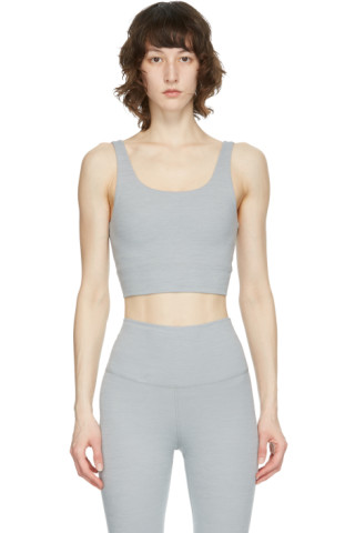 Nike: Grey Yoga Luxe Crop Tank Top | SSENSE