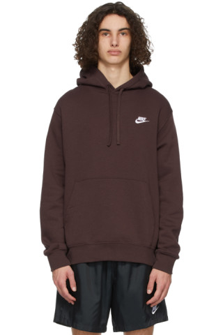 nike club hoodie burgundy