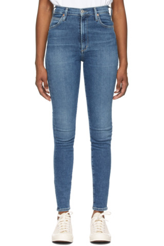 Citizens of Humanity: Blue High-Rise Chrissy Jeans | SSENSE