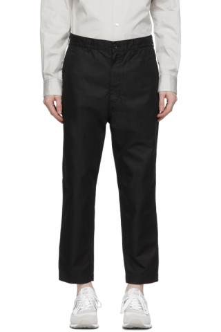 Comme des Garçons Homme: Black Gabardine Chino Trousers | SSENSE