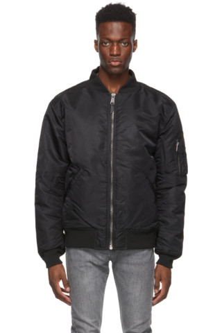 Schott: Black MA-1 Bomber Jacket | SSENSE Canada