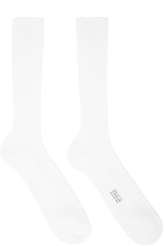 TOM FORD: White Cotton Ribbed Short Socks | SSENSE Canada