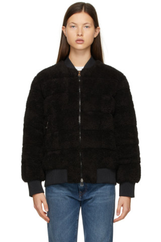 Moncler: Black Down Algedi Bomber Jacket | SSENSE