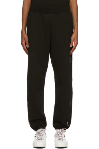 Moncler: Black French Terry Lounge Pants | SSENSE