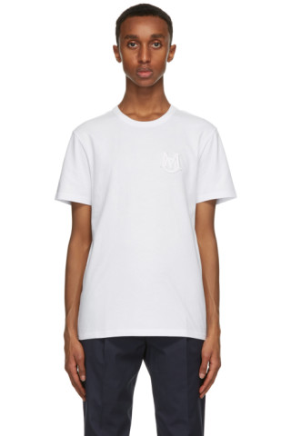 Moncler: White Logo T-Shirt | SSENSE