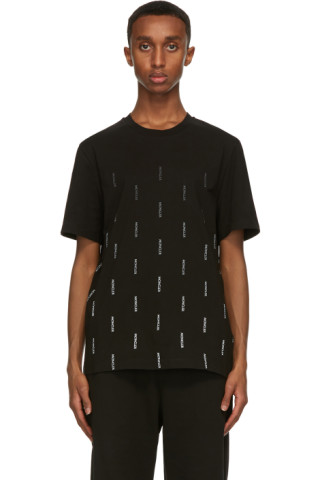 Moncler: Black Jersey Fade Logo T-Shirt | SSENSE