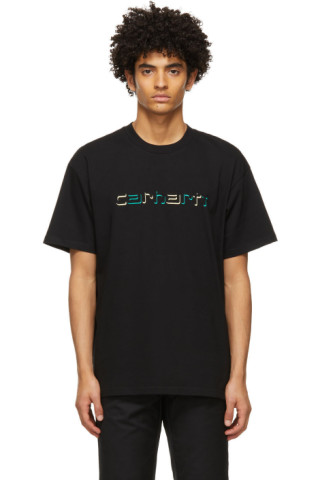 Carhartt Work In Progress: Black Shadow Script T-Shirt | SSENSE