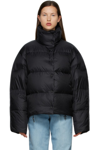 Acne Studios: Black Down Quilted Jacket | SSENSE