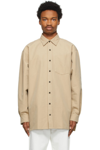 Acne Studios: Beige Oversized Shirt | SSENSE