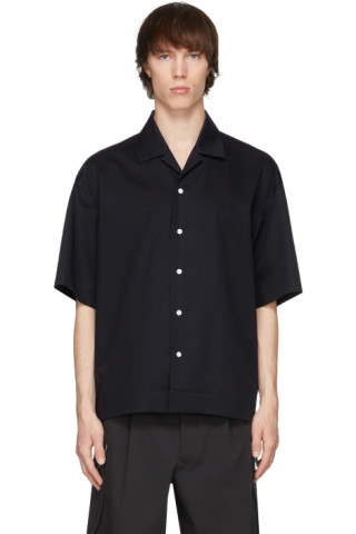 UNIFORME: Navy Boxy Bowling Shirt | SSENSE