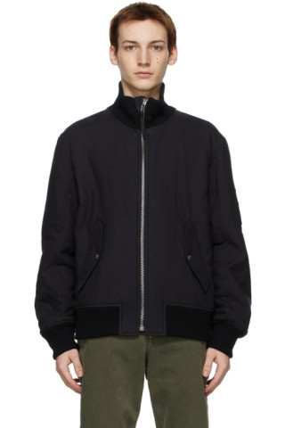 Helmut Lang: Black Strapped Bomber Jacket | SSENSE