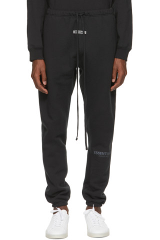 Essentials: Black Fleece Lounge Pants | SSENSE