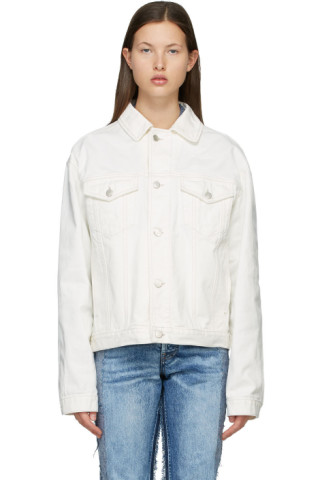 Maison Margiela: White Oversized Denim Jacket | SSENSE