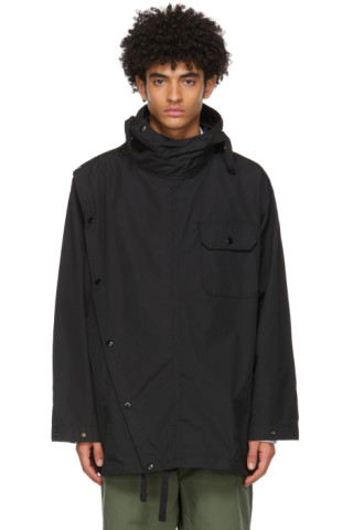 Engineered Garments: Black Ripstop Sonar Shirt Jacket | SSENSE