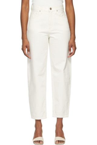 White 'The Curved' Jeans by Goldsign on Sale