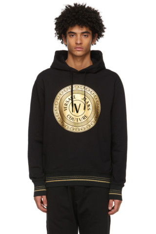 Versace Jeans Couture: Black Coin Logo Hoodie | SSENSE