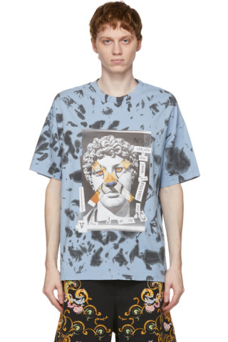 Versace Jeans Couture: Blue Hey Reilly Edition Tie-Dye Print T-Shirt ...