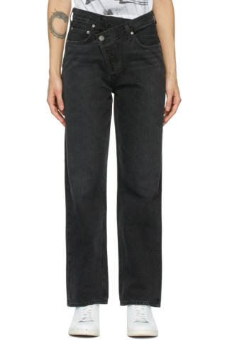 AGOLDE: Black Criss Cross Upsized Jeans | SSENSE