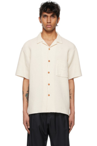 Kuro: Off-White Waffle Short Sleeve Shirt | SSENSE