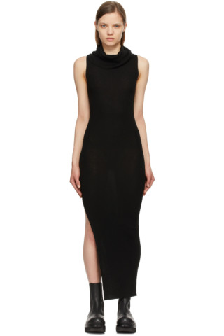 Rick Owens: Black Dropped Neck Dress | SSENSE