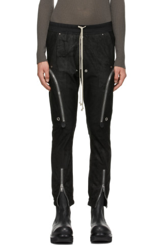 Rick Owens: Black Leather Bauhaus Cargo Pants | SSENSE