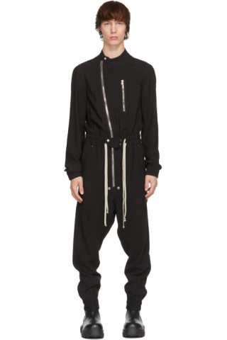 Rick Owens: Black Gary Flightsuit | SSENSE