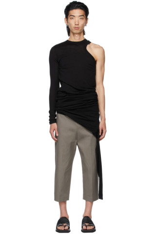 Black Wool Banana Top by Rick Owens on Sale